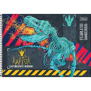 Caderno Desenho UNIV Capa Dura Raptor 80FLS.