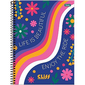 Caderno Espiral 1/4 Capa Dura CLIFF Feminino 80FLS.