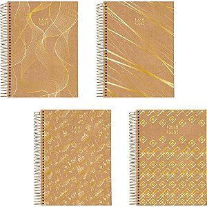Caderno 10X1 Capa Dura KRAFT GOLD 160FLS.