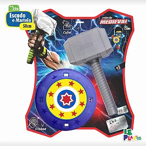 Fantasia Acessorio Escudo e Martelo Herois 60CM