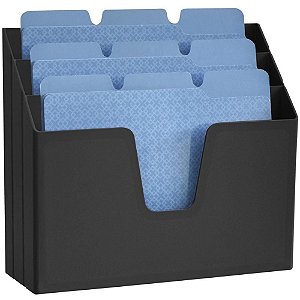 Organizador de Escritorio Expositor Triplo Horiz. Preto