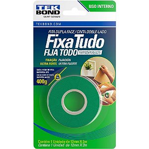 Fita Dupla Face Fixa Tudo Acrilico 12MMX2M