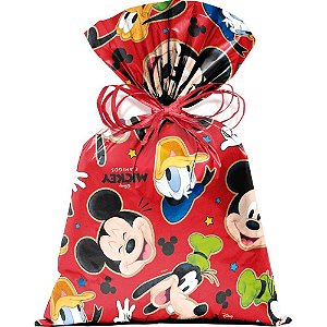 Saco Metalizado 25X37CM Perolado Mickey Stickers