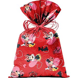 Saco Metalizado 45X60CM Minnie Love Perolado 45X59CM