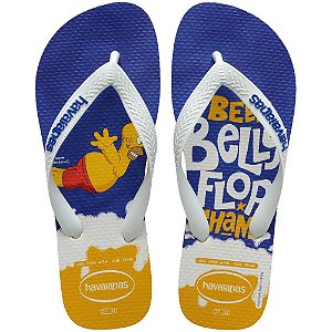 Chinelo Havaianas Licenciado Simpsons 39/0 BRANCO/AZUL