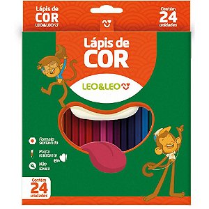 Lapis de COR Sextavado Leo e Leo 24 Cores