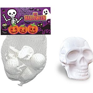 Fantasia Acessorio Halloween KIT Mini Cranio Branco
