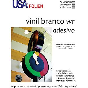 Papel Fotografico INKJET A4 Vinil Branco Adesivo 90G