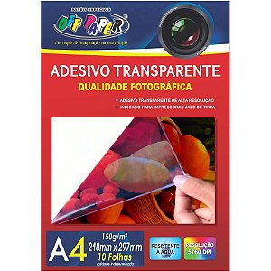 Papel Fotografico INKJET A4 Transparente Adesivo 150G