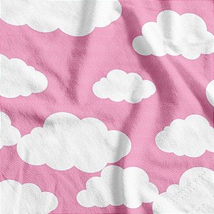 TNT Estampado 1,40M 40G Nuvem BABY Rosa