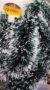 Festao de Natal Verde Nevado N.11  Decoração Arvore de Natal Fosco Oferta 8CM X 2M