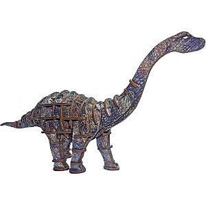 Brinquedo Pedagogico Madeira Apatosaurus 3D 60 Pecas