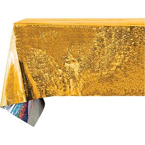 Toalha Plastica Ouro Metalizada 134X274CM