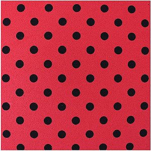 Placa em EVA Estampado 60X40CM Poa PRETO/VERMELHO 2MM