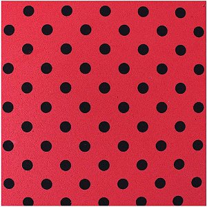 Placa em EVA Estampado 60X40CM Poa PRETO/VERMELHO 2MM