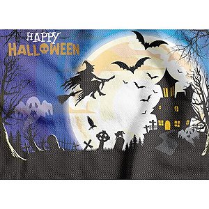 TNT Estampado 1,40M 40G Painel Halloween Bruxa