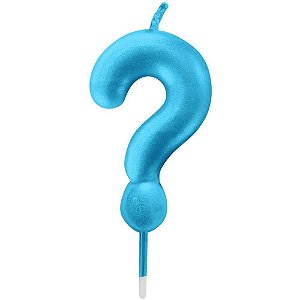 Vela para Aniversario Interrogacao Az.metalizada 6CM