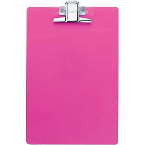 Prancheta Plastica Super Metal Rosa