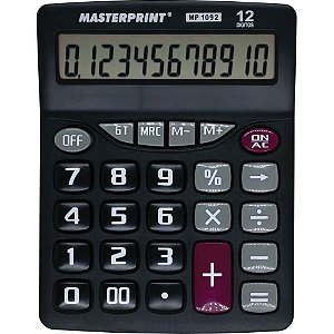 Calculadora de Mesa MP 1092 12 DIG. Preta Pilha