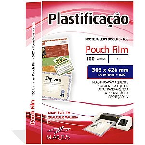 Plastico para Plastificacao Pouch FILM A-3 303X426MM 0,07