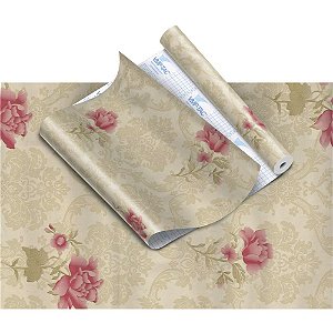 Plastico Adesivo 45CMX10M Floral Rosa