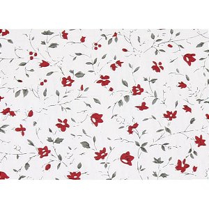 Plastico Adesivo 45CMX10M Floral Vermelho