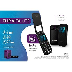 Celular FLIP Vita Lite Dual CHIP Preto