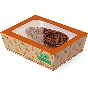 Caixa P/OVO de Pascoa 250G KRAFT Cenoura P/MEIO OVO