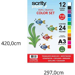 Bloco para Educacao Artistica Color SET 12COR. A3 110G. 24FL