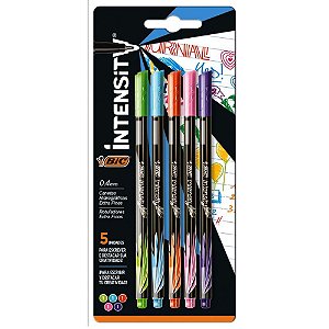 Caneta com Ponta Porosa Intensity 0.4MM Colors 5CORES