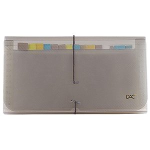 Pasta Sanfonada Plastica Porta Cheque 12 Divisoes Fume