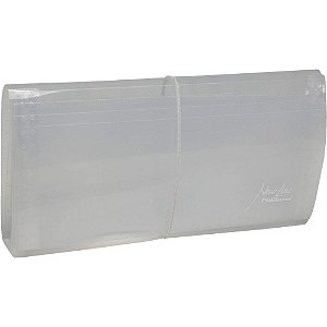 Pasta Sanfonada Plastica Oficio 31 Divisoes Cristal
