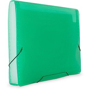 Pasta Sanfonada Plastica A4 12 Divisoes Verde