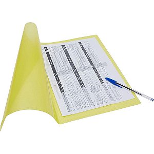 Pasta Grampo Trilho Plastica Oficio Amarela SOFT