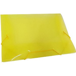 Pasta ABA Elastica Plastica Oficio Amarela