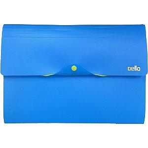 Pasta Sanfonada Plastica A4 12DIVISOES FULL Color Azul