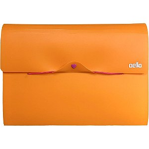 Pasta Sanfonada Plastica A4 12DIVISOES FULL Color Laran