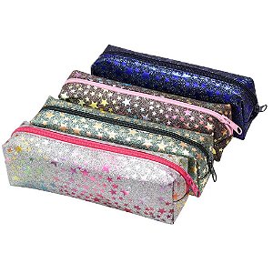 Estojo PVC Estrela Glitter QUAD.1ZIPER (S