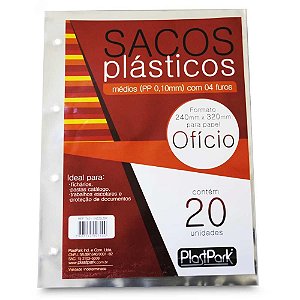 Envelope Plastico Oficio 4FUROS MED.PP.TR.0,10MM
