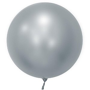 Balao Bubble Cromado Prata 60CM