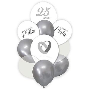 Balao Decorado KIT Buque Bodas de Prata (S)