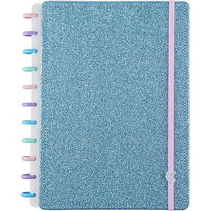 Caderno Inteligente Grande LETS Glitter Ocean Blue