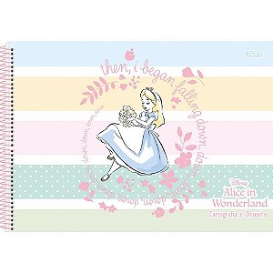 Caderno Desenho UNIV Capa Dura Alice IN Wonderland 60F