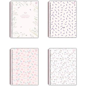 Caderno 01X1 Cp.dura Colegial Detalhes Glitter 80F