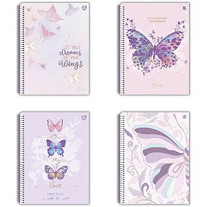 Caderno 01X1 Capa Dura Papilio Holografico 80F