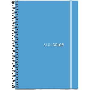 Caderno 01X1 Capa Dura SLIM Color UNIV CP.PP Azul 80F