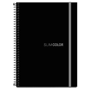 Caderno 01X1 Capa Dura SLIM Color UNIV CP.PP PRET 80F