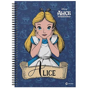 Caderno 01X1 Cp.dura Colegial Alice 80F ESP 24,5X18,5CM