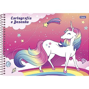 Caderno Desenho UNIV Capa Dura Unicornio 80FLS.