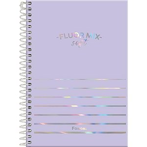Caderno Espiral 1/4 Capa Dura Fluor MIX SOFT 80F